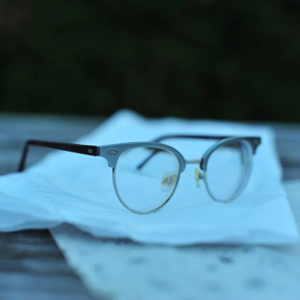 Glasses Silver Acrylic Used RX -3
